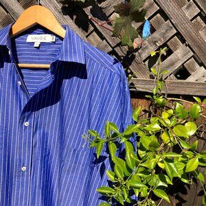 Mamene Phoebe Shirt Dress in Royal Stripe